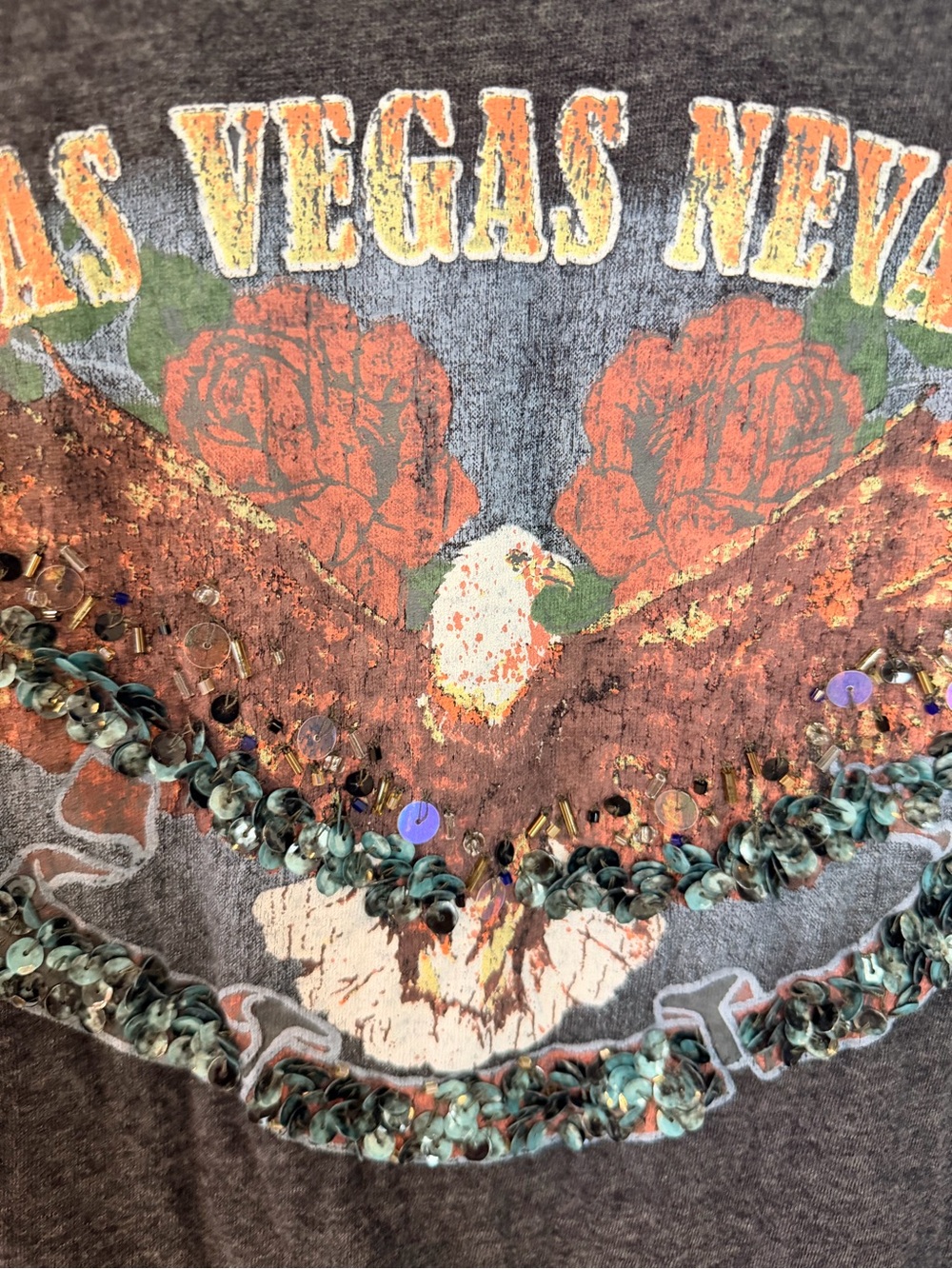 Free People Las Vegas Nevada Embellished Graphic Tank Top Size Large - Picture 3 of 9